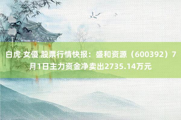 白虎 女優 股票行情快报：盛和资源（600392）7月1日主力资金净卖出2735.14万元