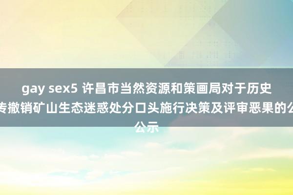 gay sex5 许昌市当然资源和策画局对于历史留传撤销矿山生态迷惑处分口头施行决策及评审恶果的公示