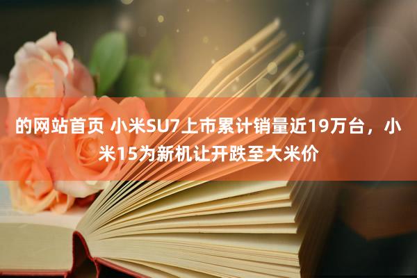 的网站首页 小米SU7上市累计销量近19万台，小米15为新机让开跌至大米价