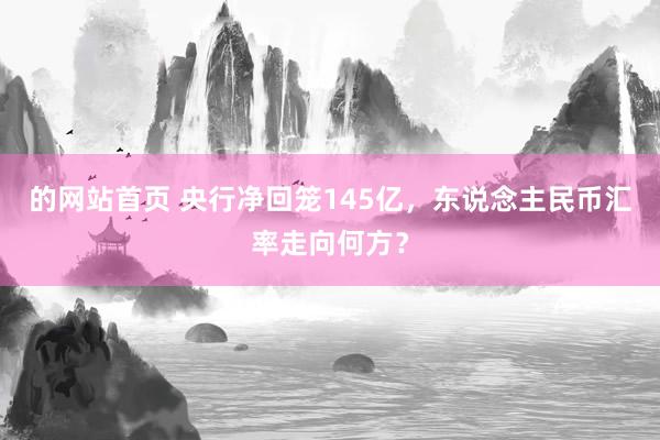 的网站首页 央行净回笼145亿，东说念主民币汇率走向何方？
