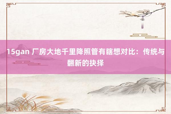 15gan 厂房大地千里降照管有瞎想对比：传统与翻新的抉择